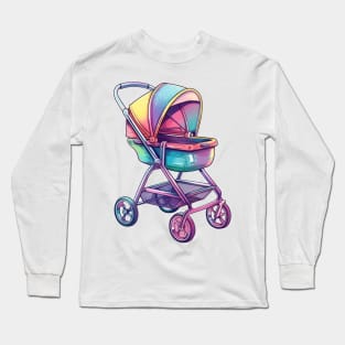 90s Retro Baby Stroller Long Sleeve T-Shirt